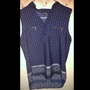 “Time to bloom” blue floral button down